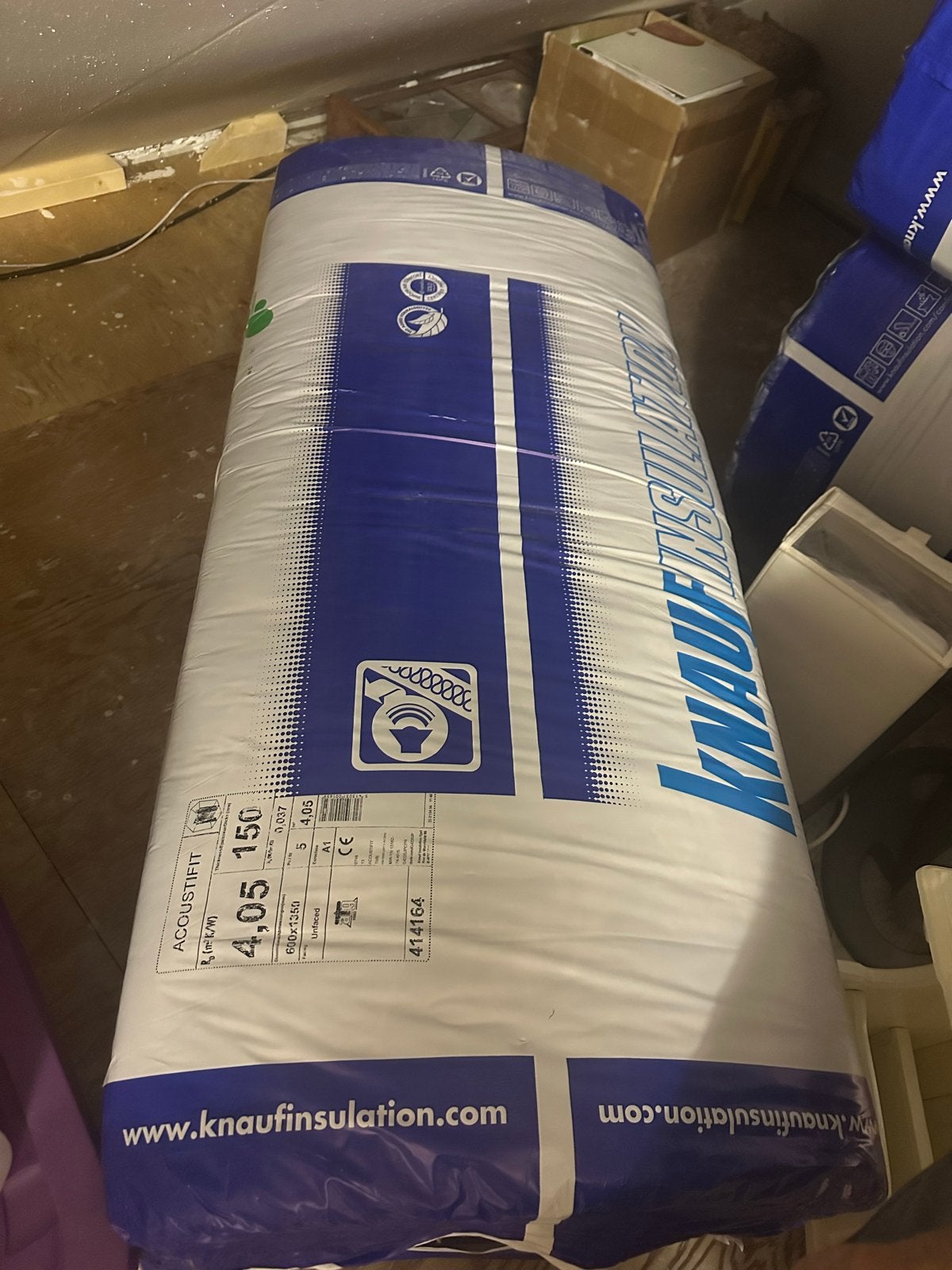 4 pakken - Knauf Acoustifit Glaswol Isolatie 150mm - Nieuw, Ophalen, 12 cm of meer, Nieuw, Minder dan 5 m²