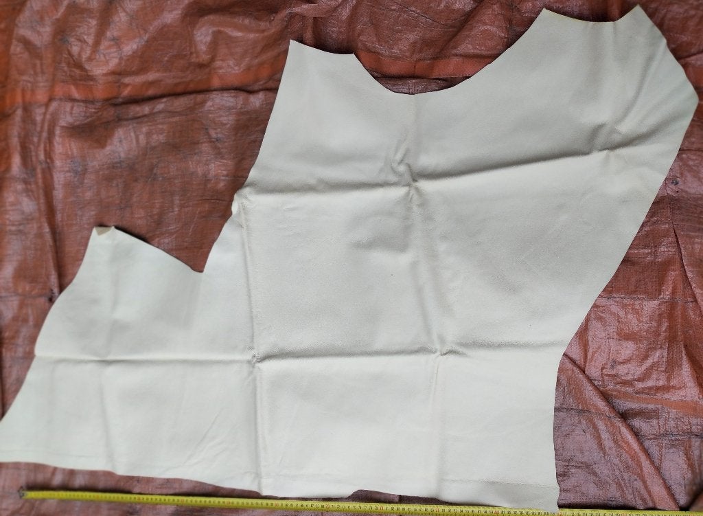 Leren lap licht beige, 120 cm of meer, Beige, Leer of Kunstleer, Nieuw