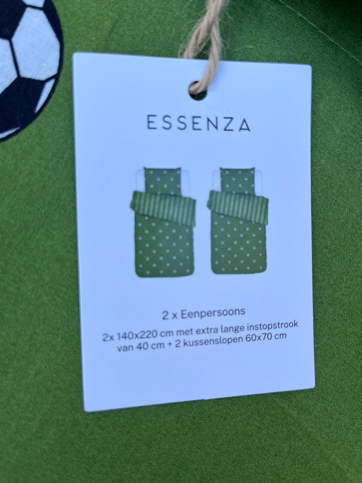 2 nieuwe Essenza 1-persoons dekbedovertrekken voetbal+slopen, Eenpersoons, Dekbedovertrek, Katoen, Nieuw