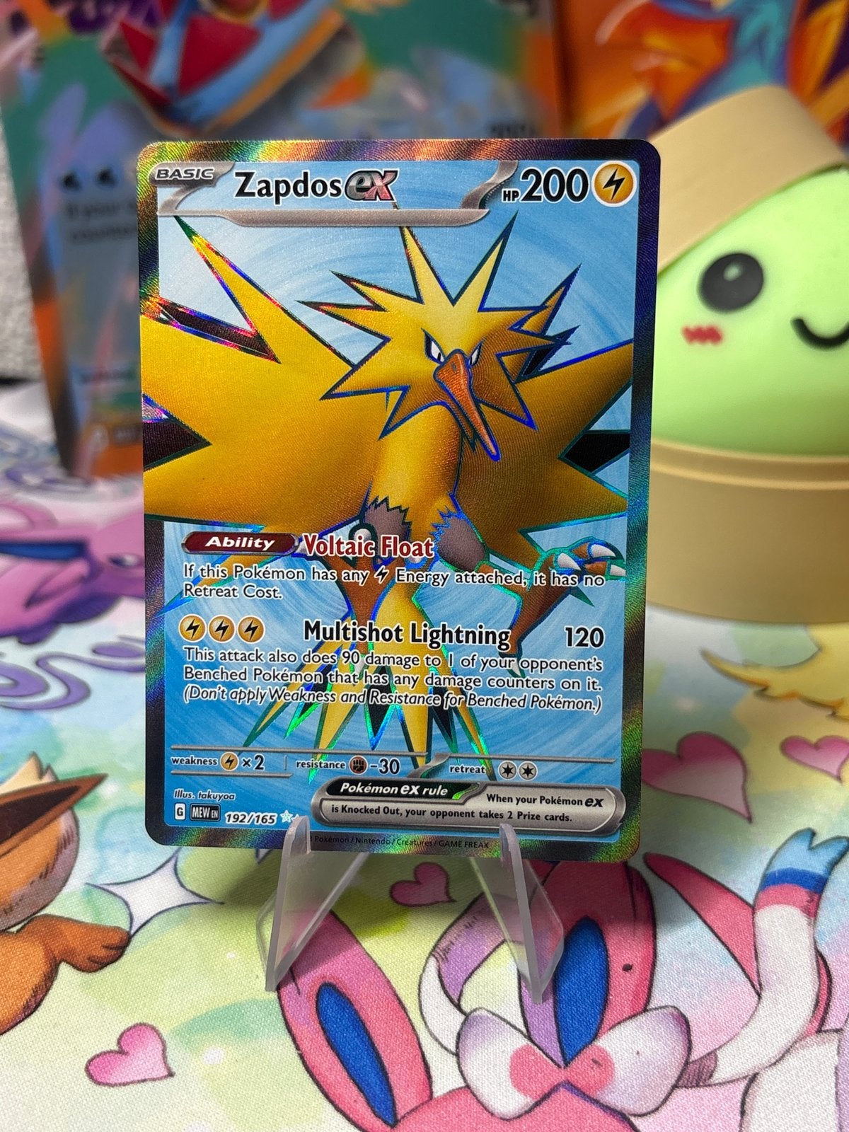 MEW192 - Zapdos ex, Ophalen of Verzenden, Zo goed als nieuw, Losse kaart, Foil