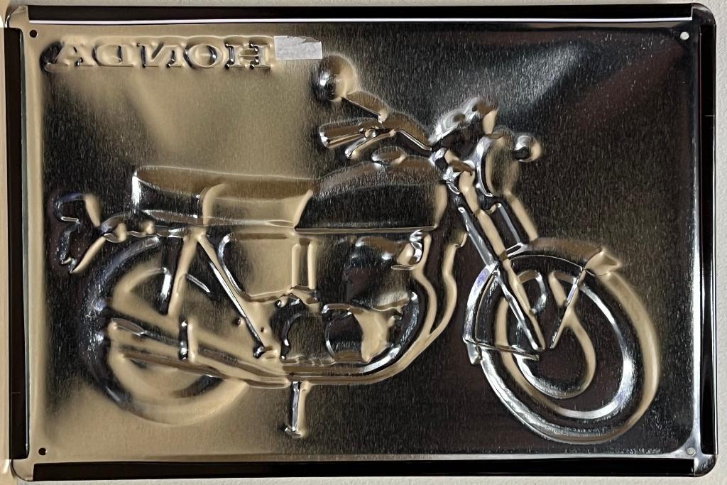 Honda CB750 Four Motor relief reclamebord van metaal deco, Ophalen of Verzenden, Nieuw, Auto's