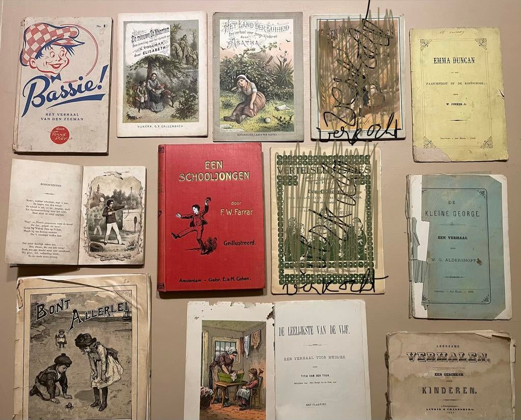 Tien antieke kinderboeken, ook met illustraties,, Ophalen of Verzenden