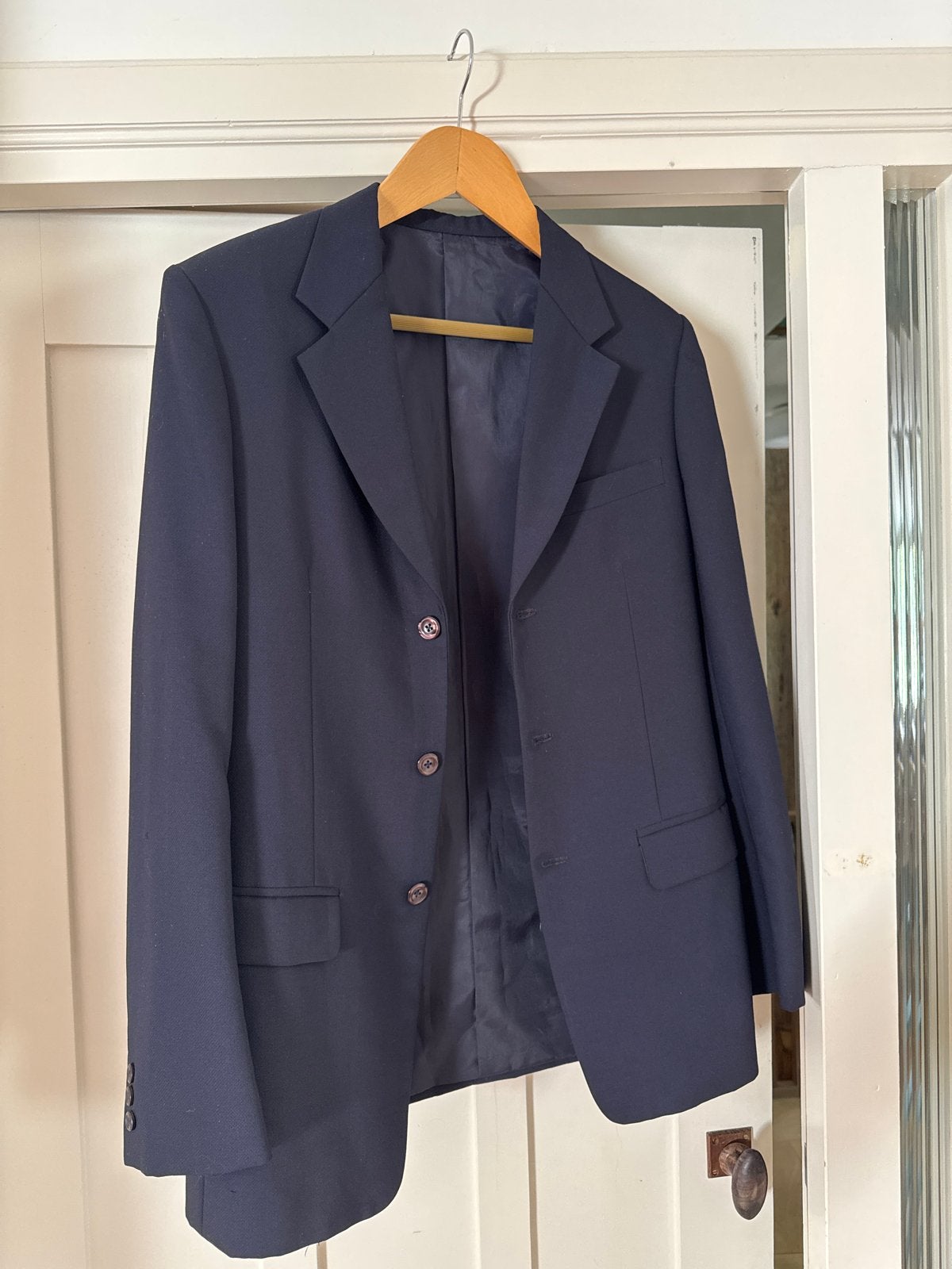 Donkerblauw colbert - Maat L, Kleding | Heren, Ophalen of Verzenden, Zo goed als nieuw, Maat 52/54 (L), Blauw