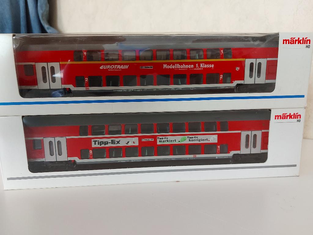 2 Marklin Dubbeldekkers 43590 en 43591, Hobby en Vrije tijd, Wisselstroom, Ophalen of Verzenden, Märklin, Nieuw