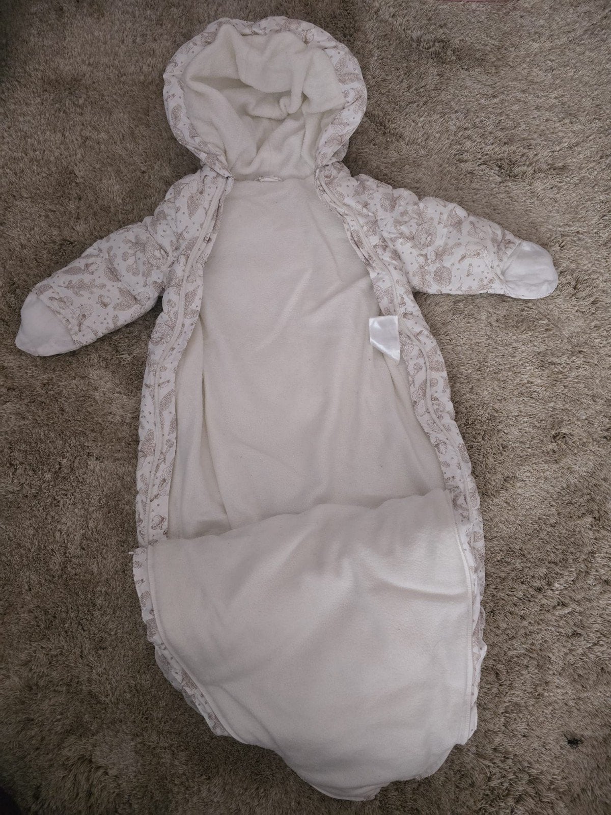 H&M Babyjasje/Slaapzak 2-4 maanden Ecru/Beige, Ophalen of Verzenden, Zo goed als nieuw, H&M, Jongetje of Meisje