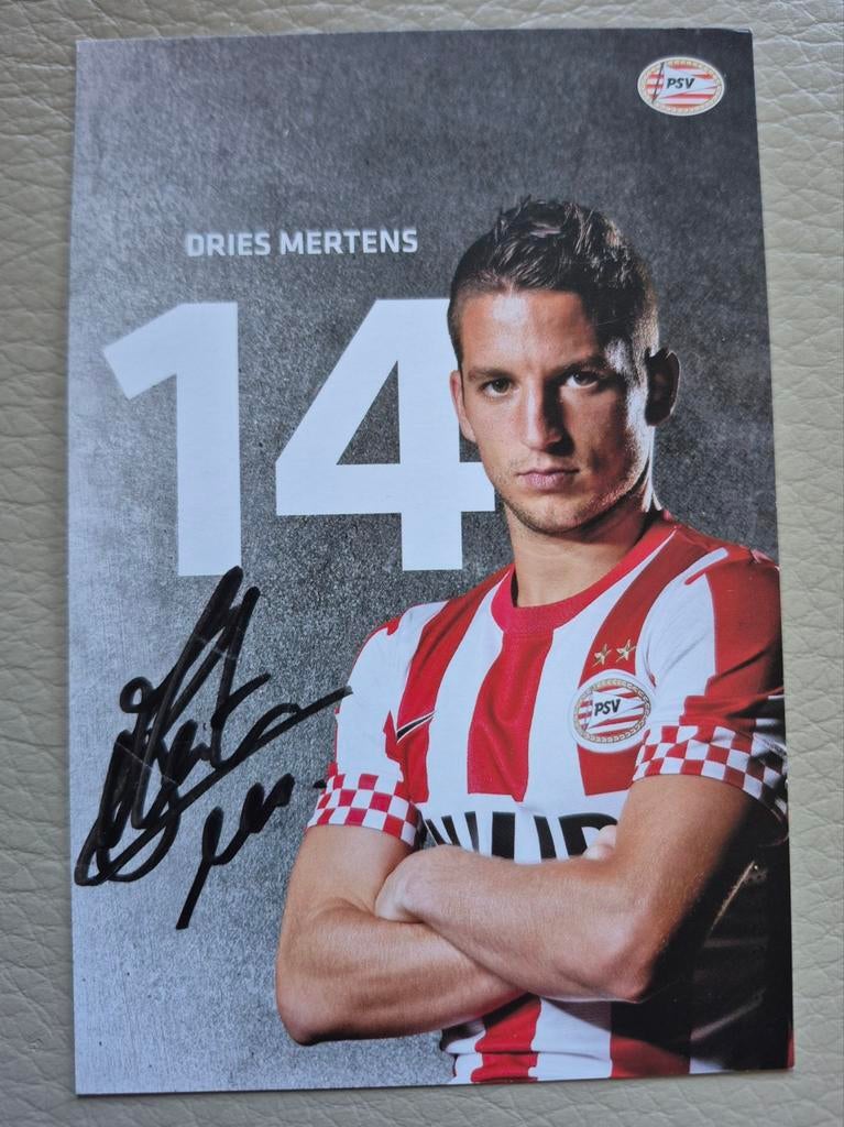 PSV gesigneerde kaart van Dries Mertens, Ophalen of Verzenden