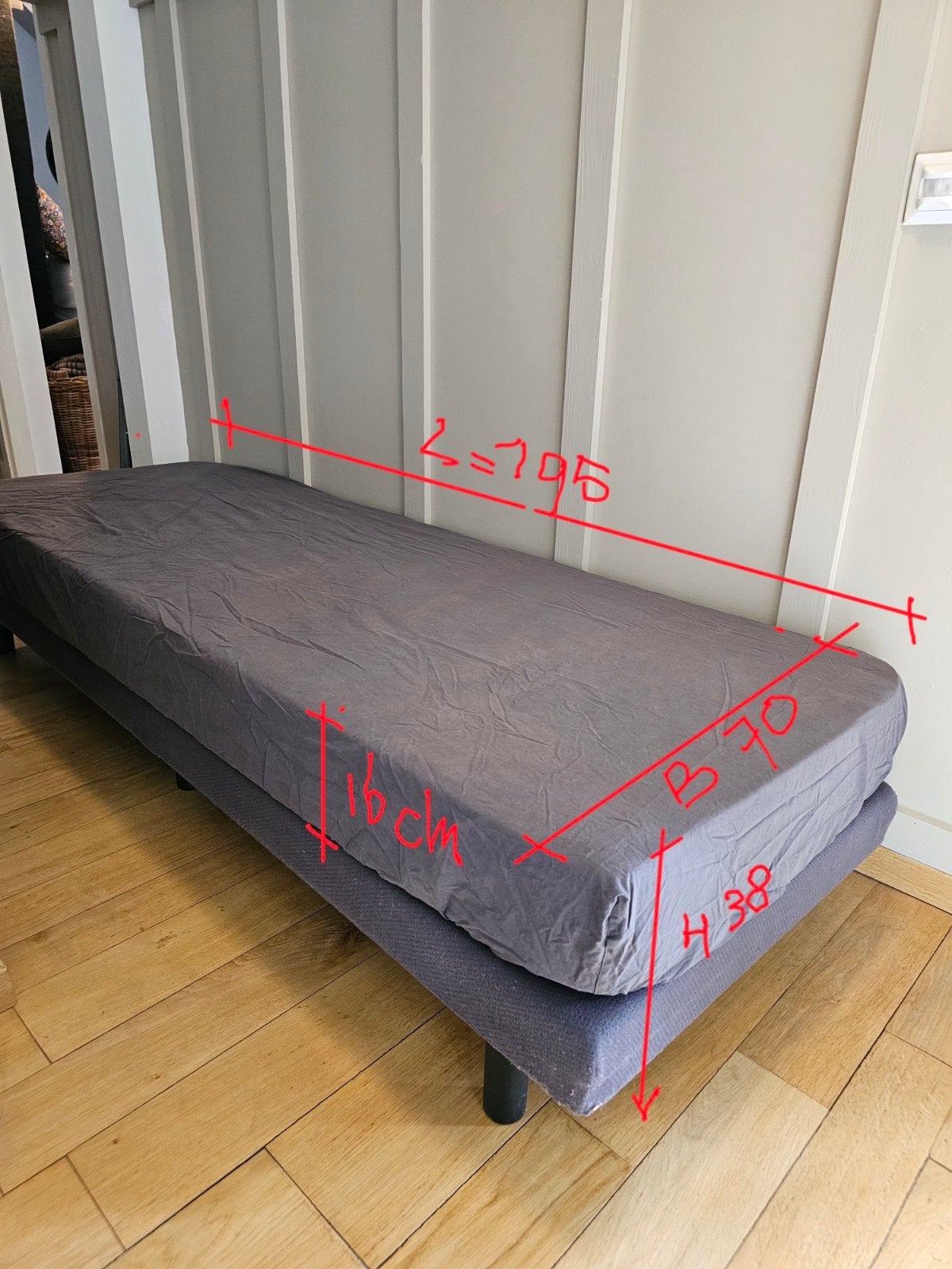 Daybed 195 x 70, Gebruikt, Eenpersoons, Ophalen of Verzenden, Minder dan 150 cm