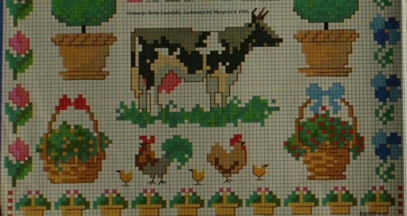 Borduurpatroon  Heel veel Motiefjes zie foto`s  nr 1058, Verzenden, Zo goed als nieuw, Handborduren, Patroon