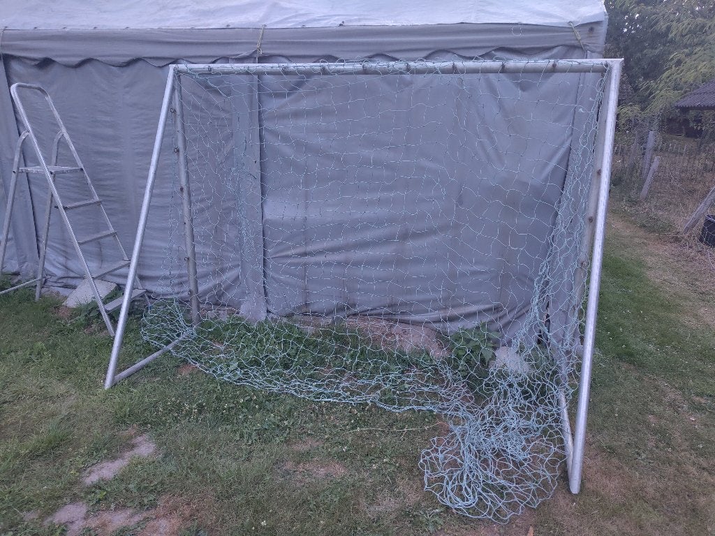 Voetbalgoaltje stevig aluminium met net, Groter dan maat XL, Ophalen, Gebruikt, Overige typen