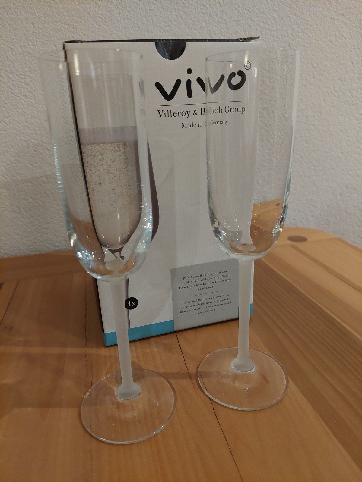 Vivo Villeroy & Boch champagneglazen - set van 2, Glas of Glazen, Vivo, Nieuw, Ophalen of Verzenden