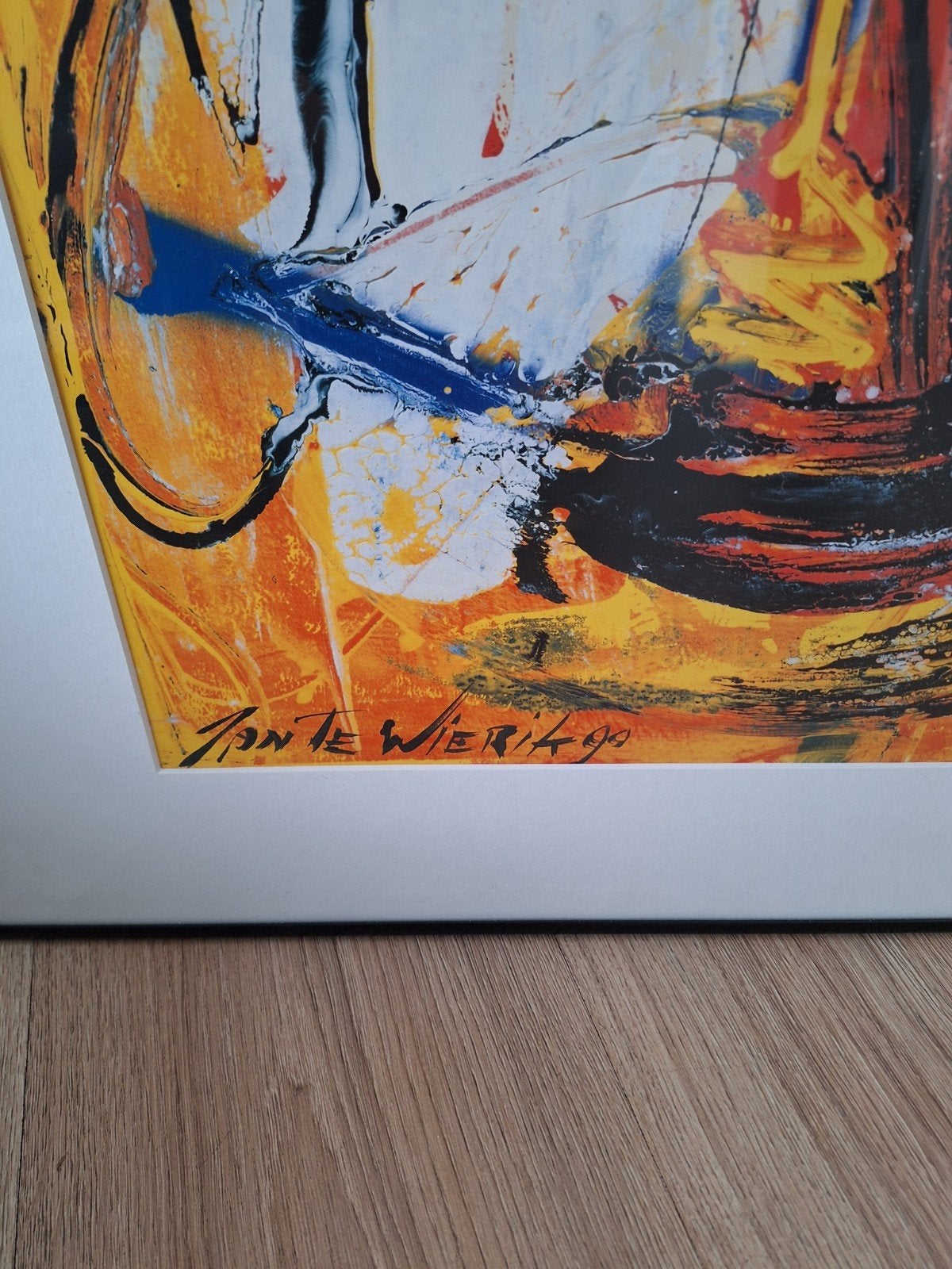 Abstracte Kunstprint van Jan van Wieringen, gesigneerd, Antiek en Kunst, Ophalen of Verzenden