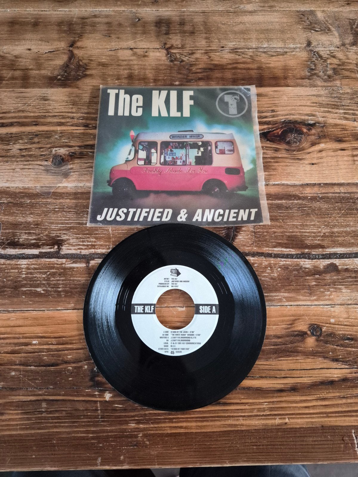 The KLF - Justified & Ancient 7 inch vinyl single, Gebruikt, 7 inch, Ophalen of Verzenden, Pop