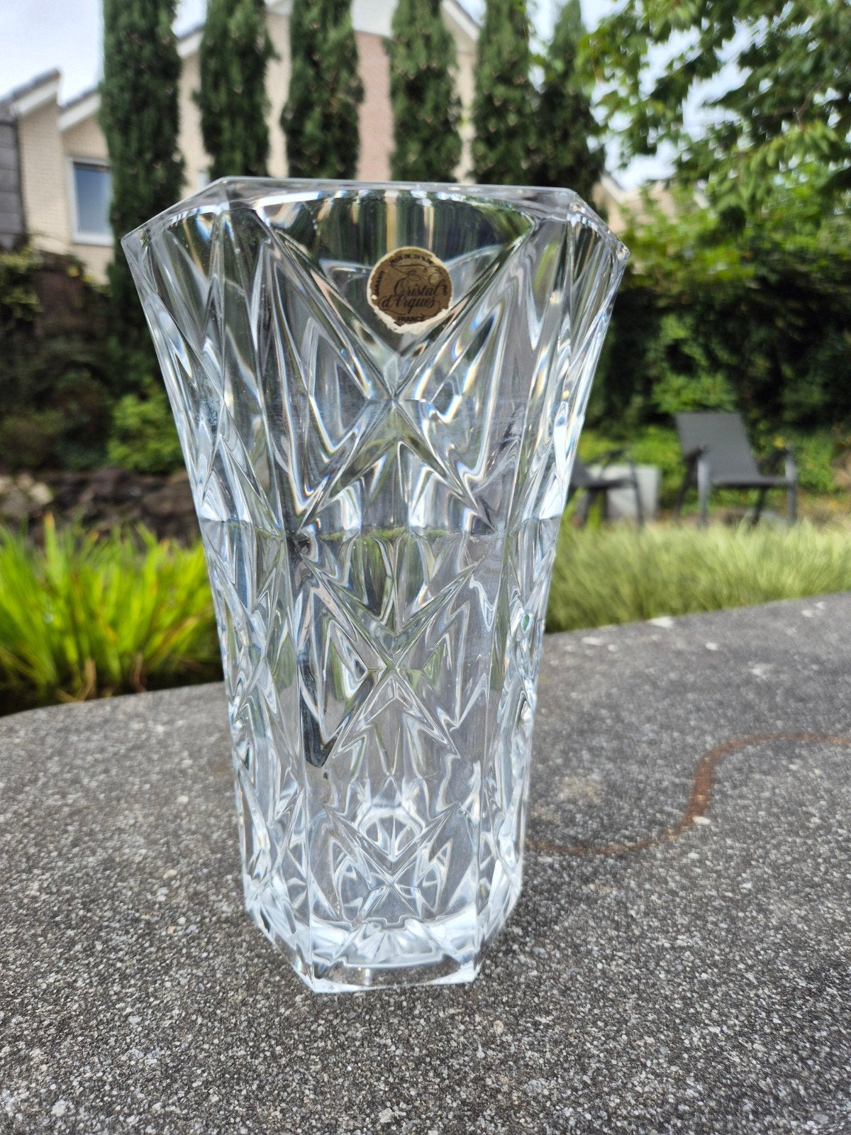 Vintage Cristal d'Arques Durand Sully Loden Kristallen Vaas, Antiek en Kunst, Ophalen of Verzenden