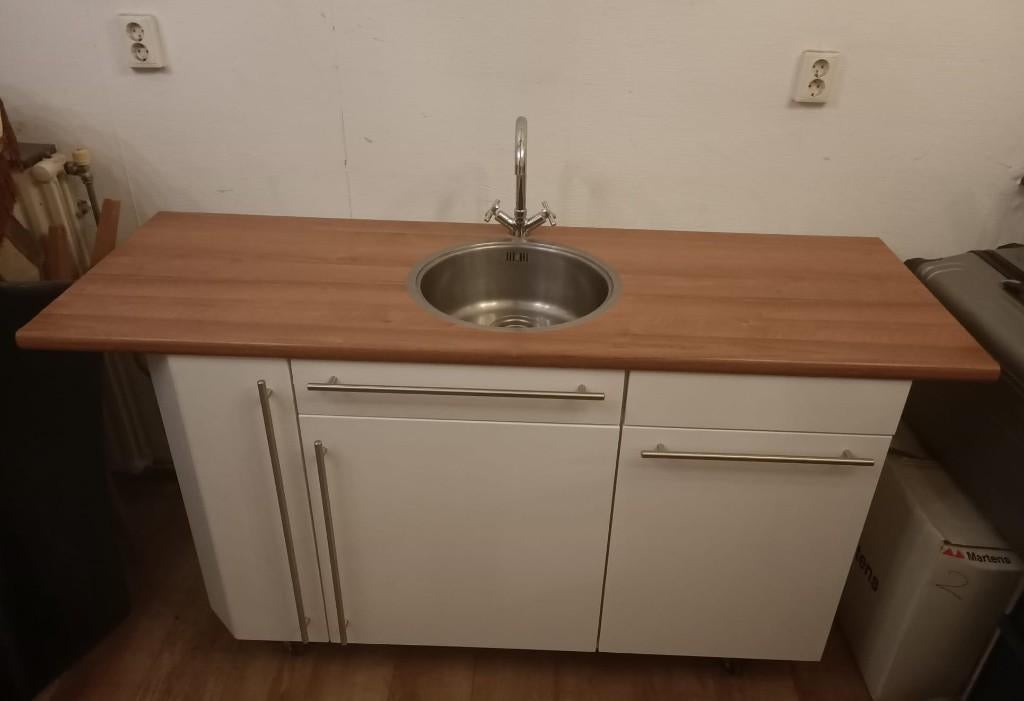 keuken buitenkeuken kitchenette pantry keukenblok € 375,-, Ophalen, Wit, 150 tot 200 cm, Zo goed als nieuw