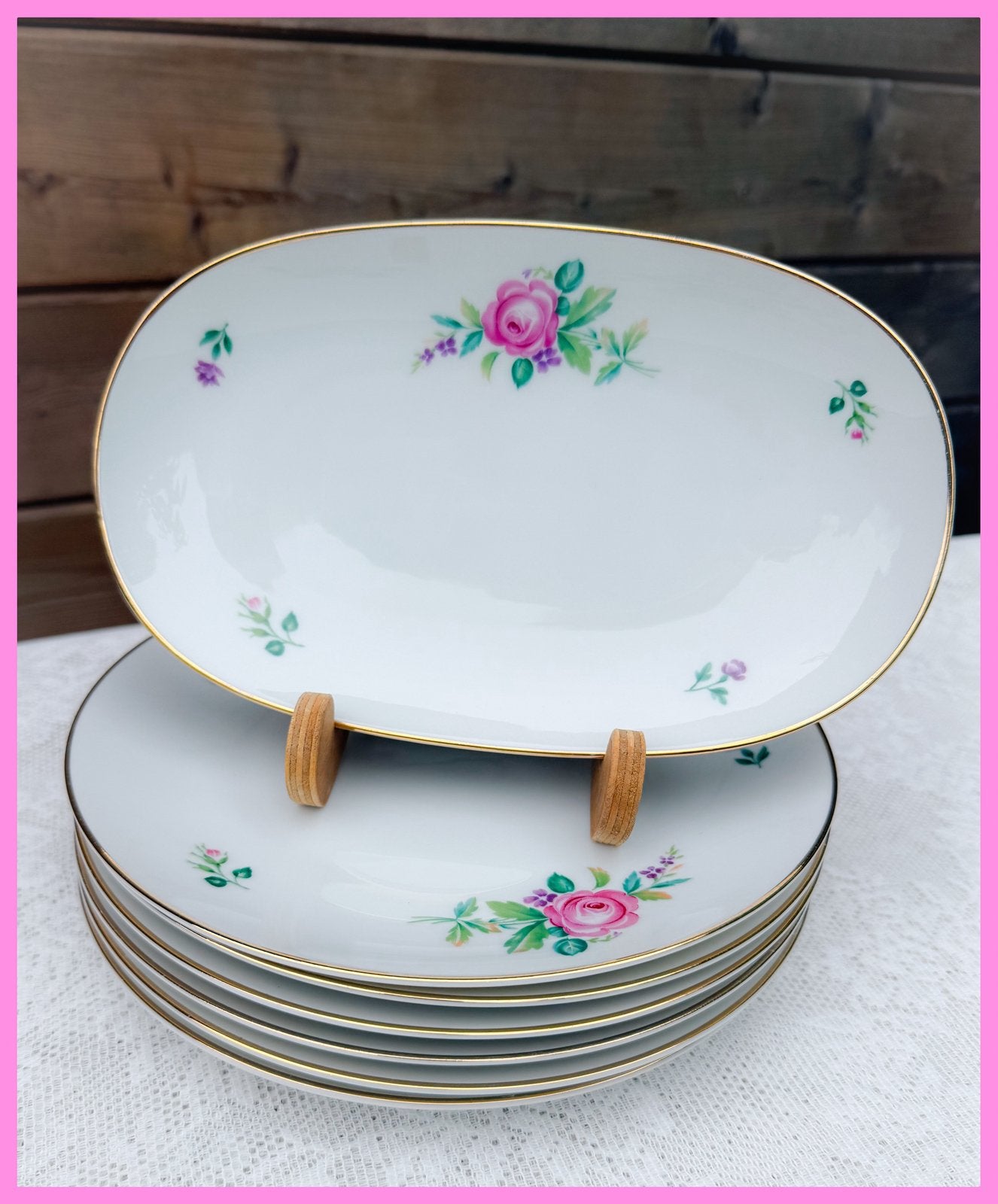 Brocante bordje gebakbordjes high tea servies hutschenreuter, Ophalen of Verzenden