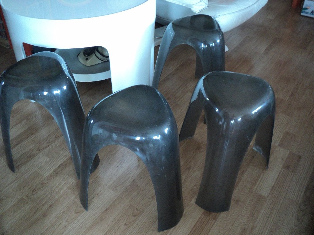 glasfiber kruk bijzettafel space age design retro vintage, Huis en Inrichting, Kunststof, Gebruikt, ?, ?
