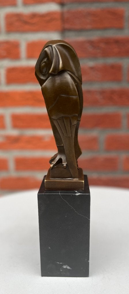 Bronzen art deco stijl uil op een marmeren voet., Antiek en Kunst, Kunst | Beelden en Houtsnijwerken, Verzenden, Art deco, 20 - 50 cm