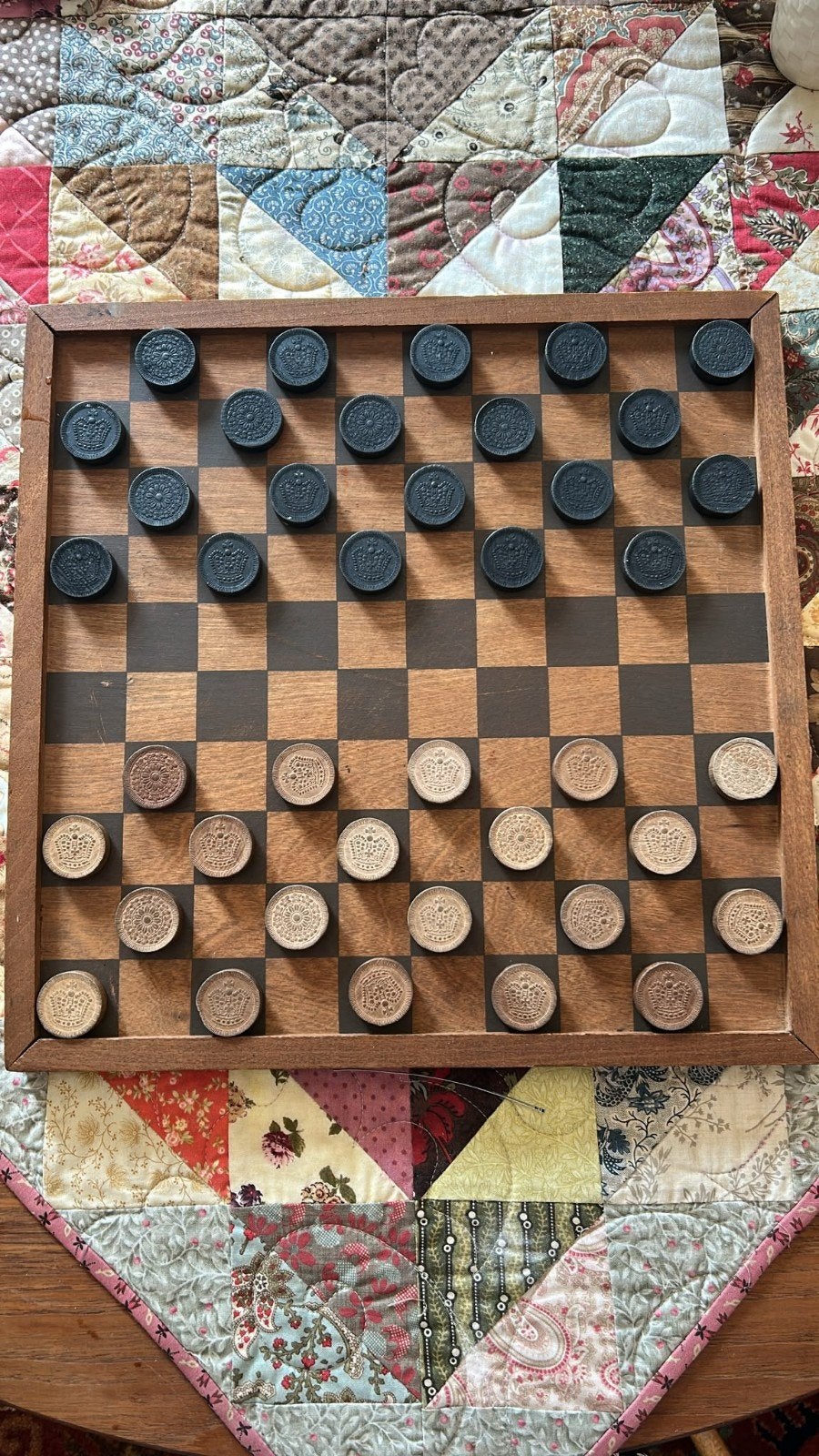 antiek damspel, Antiek en Kunst, Ophalen of Verzenden