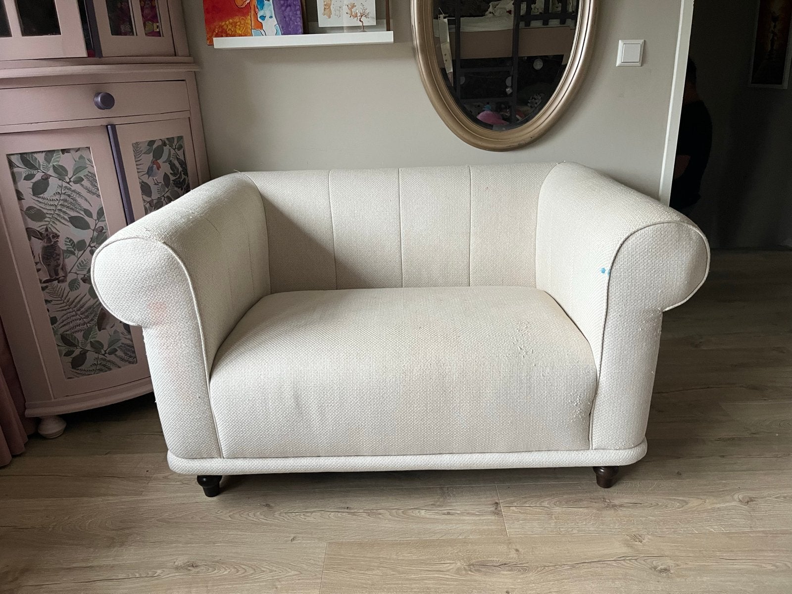Ikea fauteuil 1,5-persoons - Gebruikt met vlekken, Ophalen, Gebruikt, Stof, 75 tot 100 cm