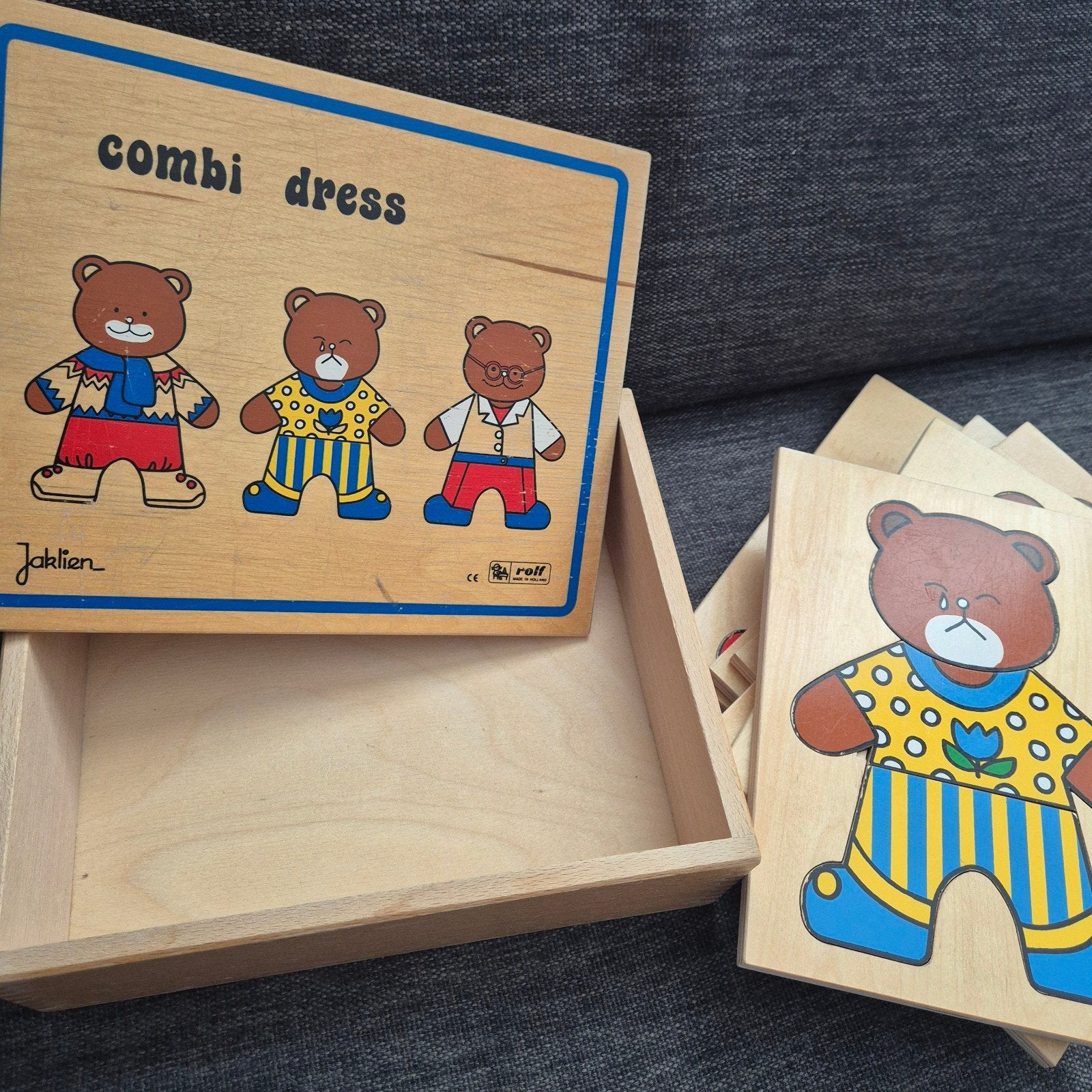 Jaklien Combi Dress Houten Puzzel - Beren Aankleedspel, Ophalen of Verzenden, Gebruikt, Puzzelen