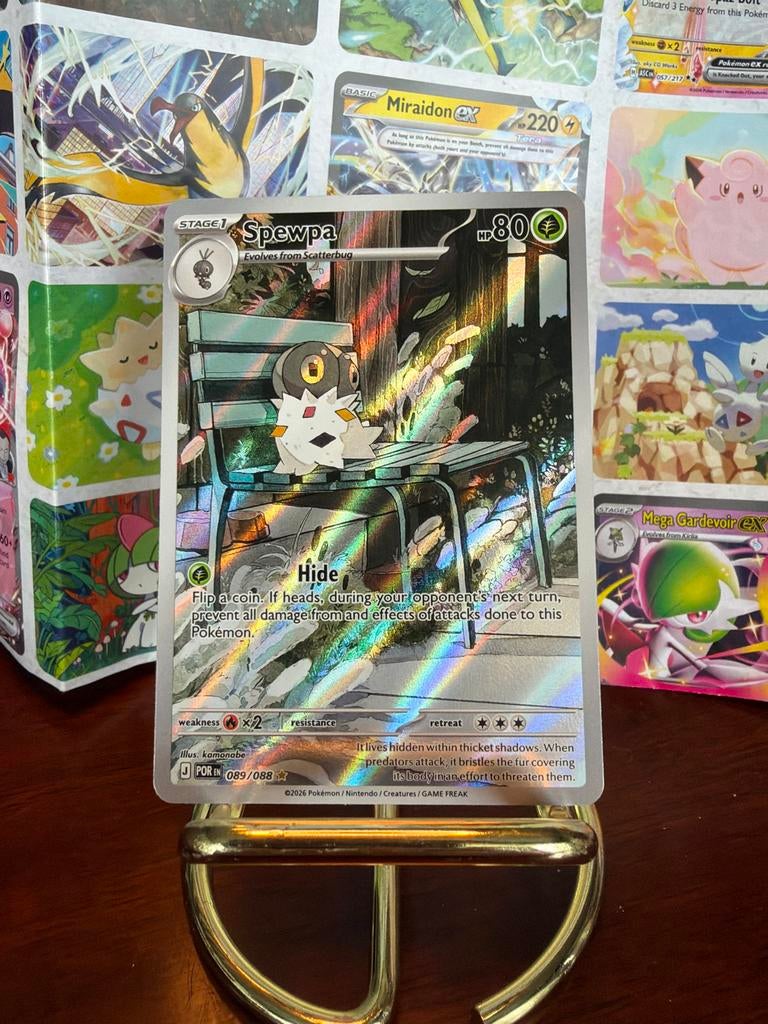Spewpa 089/088 Reverse Holo Pokemon Kaart, Ophalen of Verzenden, Zo goed als nieuw, Losse kaart, Foil