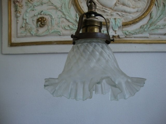 Oud glazen hanglampje (rokje) nr. 38, Ophalen of Verzenden