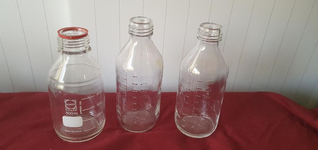 Vintage Glazen Laboratorium Flessen - Set van 3, Antiek en Kunst, Ophalen of Verzenden