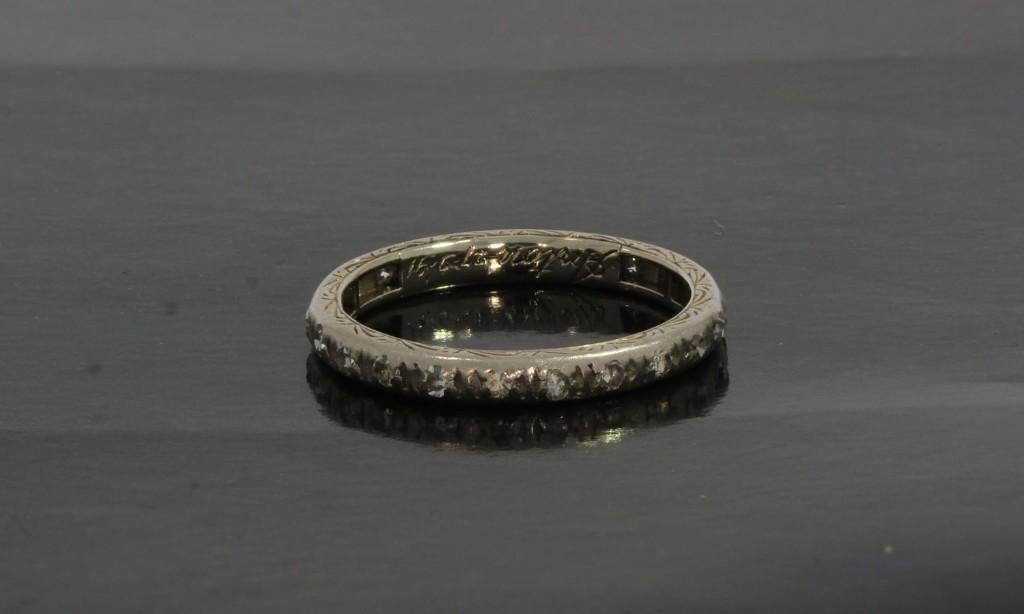 Alliance 22 diamanten platina antieke vintage ring dame goud, Verzenden, Overige materialen, Ring, Met edelsteen