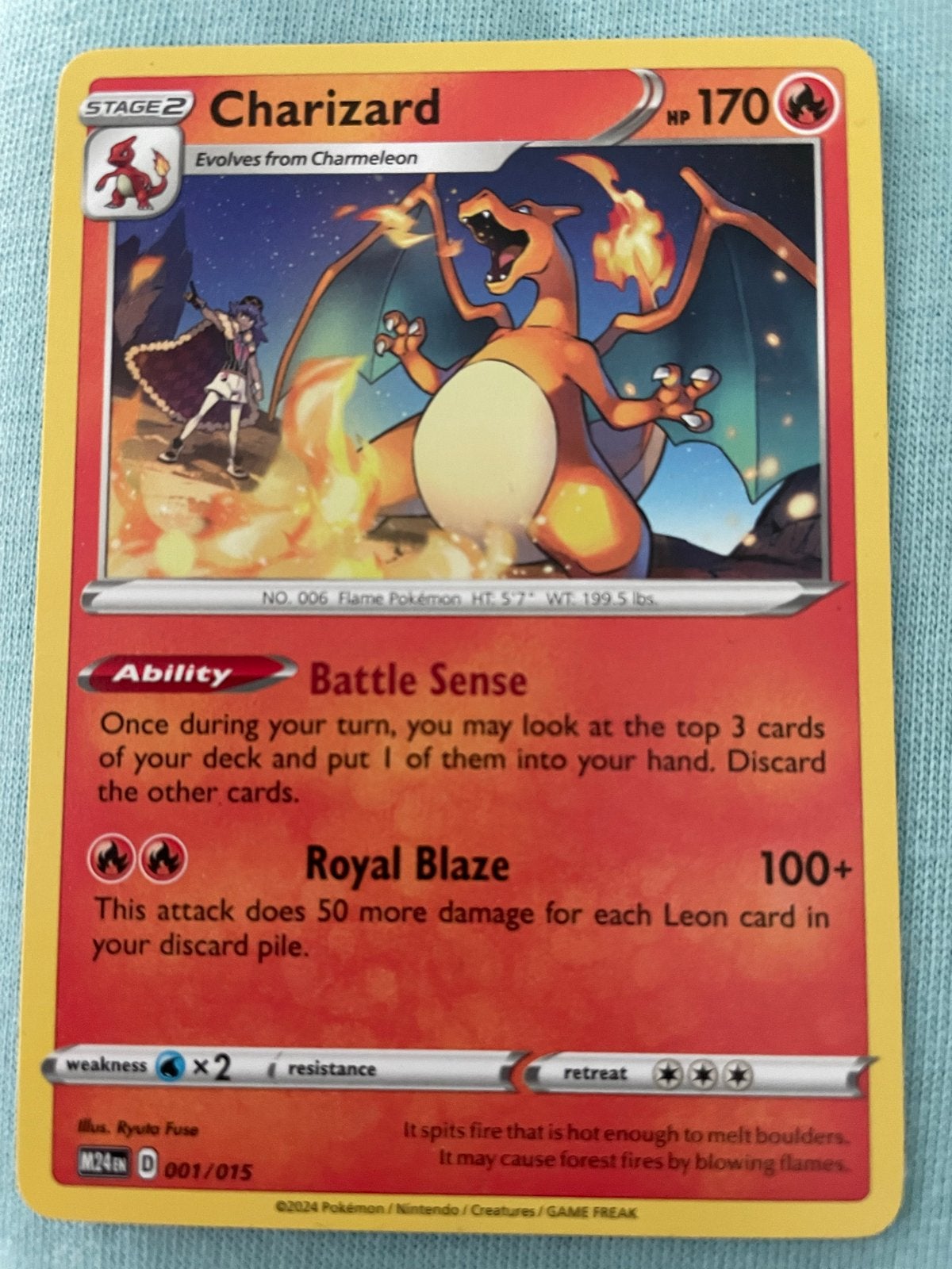 Charizard Pokémon Kaart - M24 D 001/015, Ophalen, Zo goed als nieuw, Losse kaart