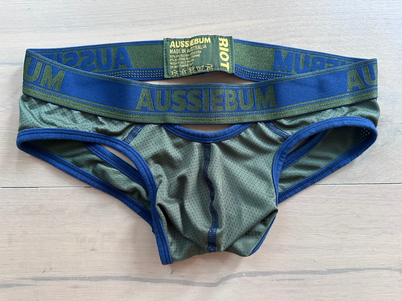 Aussiebum Riot Jockstrap - maat M - Groen/Blauw - als NIEUW!, Kleding | Heren, Ophalen of Verzenden, Groen, Aussiebum, Slip