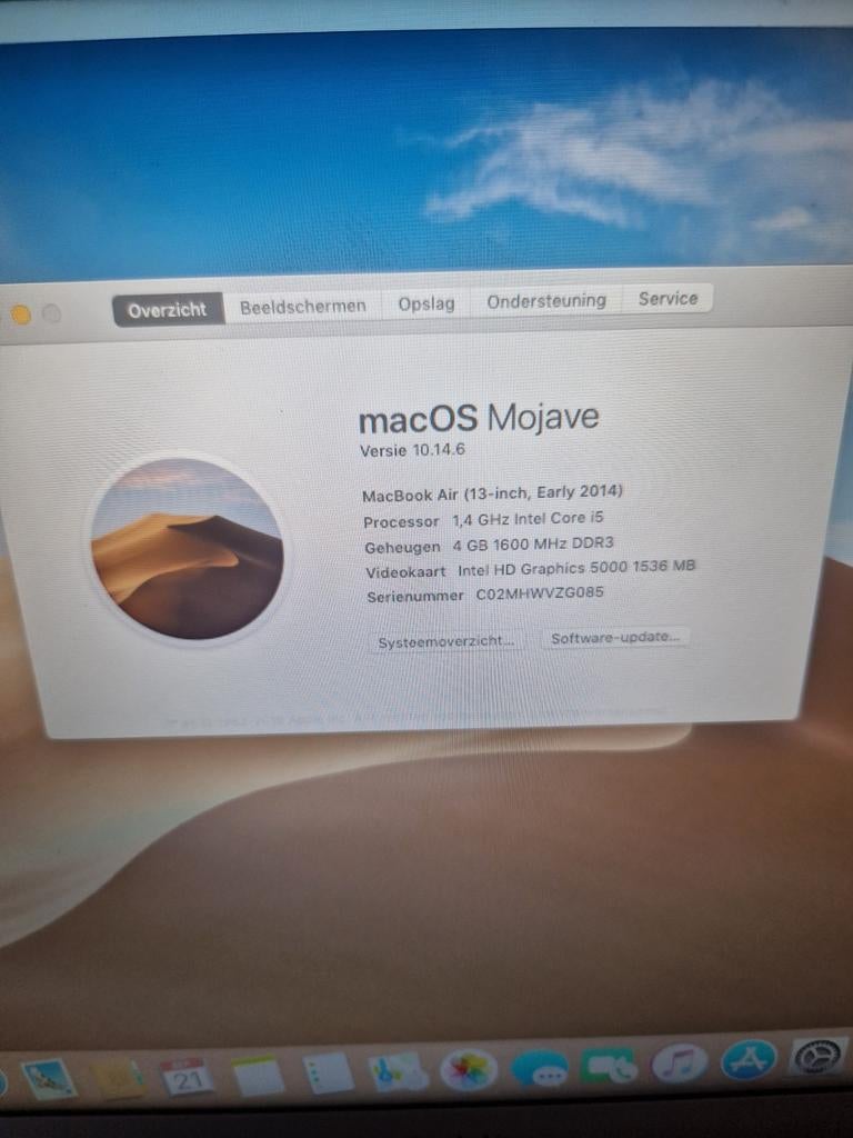 MacBook Air 13-inch, 256 GB, Qwerty, 13 inch, Minder dan 2 Ghz