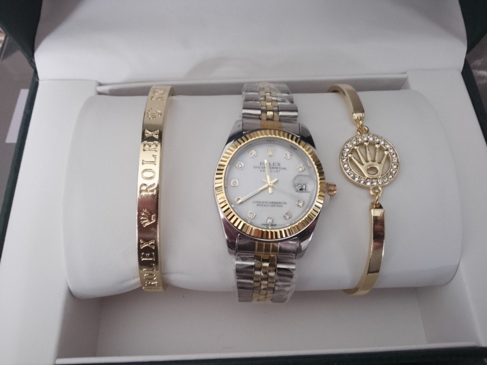 Rolex Dames horloge met armbanden - Nieuw in doos, Sieraden, Tassen en Uiterlijk, Horloges | Dames, Staal, Rolex, Nieuw, Ophalen of Verzenden