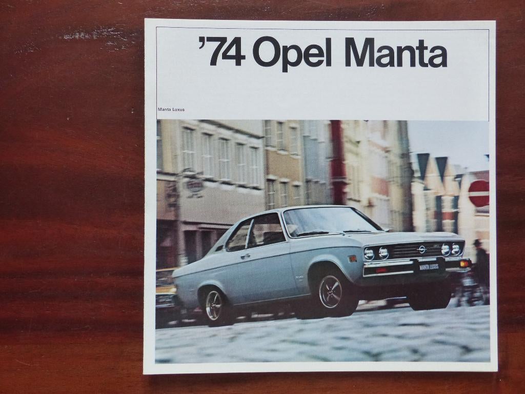Opel Manta A 1974 brochure USA   zeldzaam, Verzenden, Zo goed als nieuw, Opel