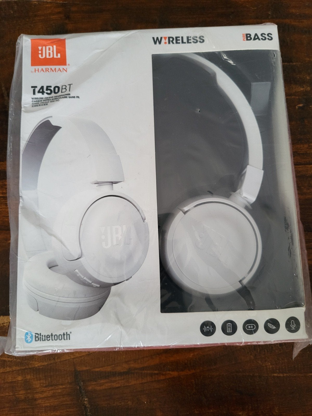 JBL T450BT Draadloze On-ear Koptelefoon Wit - Nieuw, JBL, Nieuw, On-ear, Ophalen of Verzenden