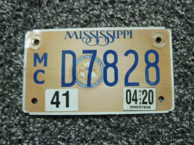 Motor licenseplate motor kentekenplaat Mississippi USA, Verzenden, Gebruikt, Auto's