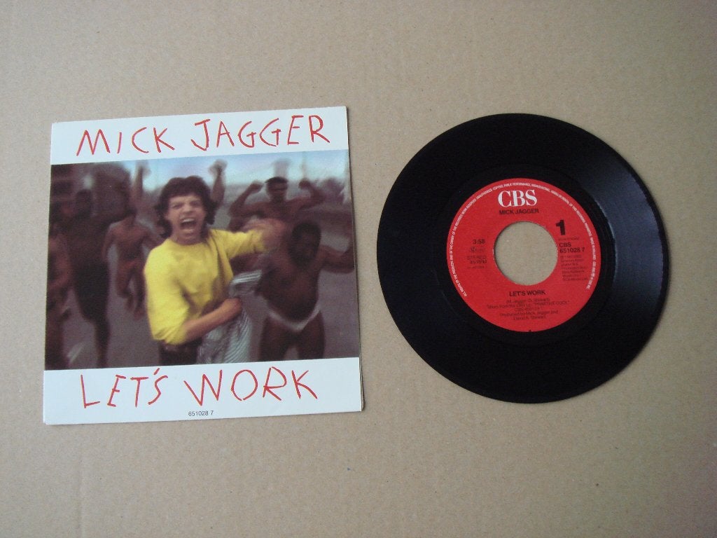 Mick Jagger Let's Work Vinyl single - The Rolling Stones, 7 inch, Ophalen of Verzenden, Pop, Overige typen