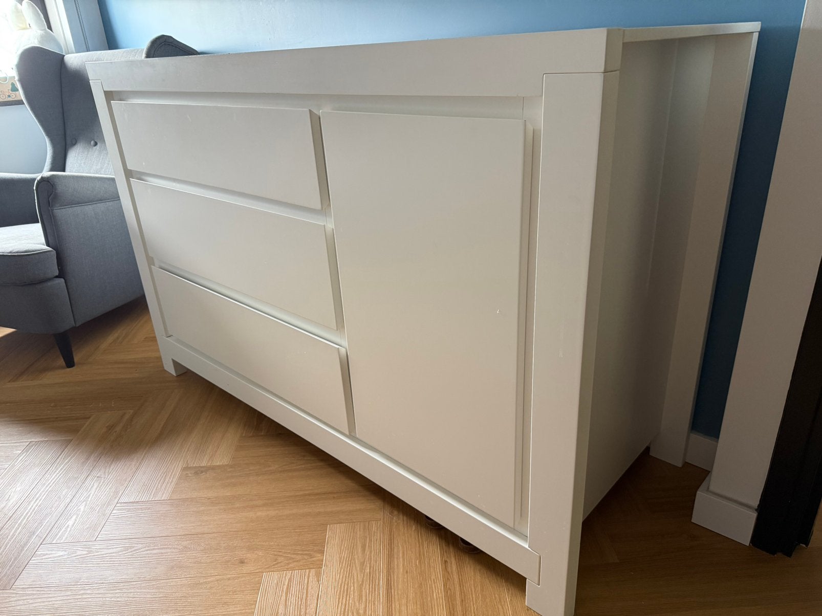 Interbaby Malibu commode mat wit, Kinderen en Baby's, Kinderkamer | Commodes en Kasten, Gebruikt, Commode, 90 tot 105 cm, 100 cm of meer