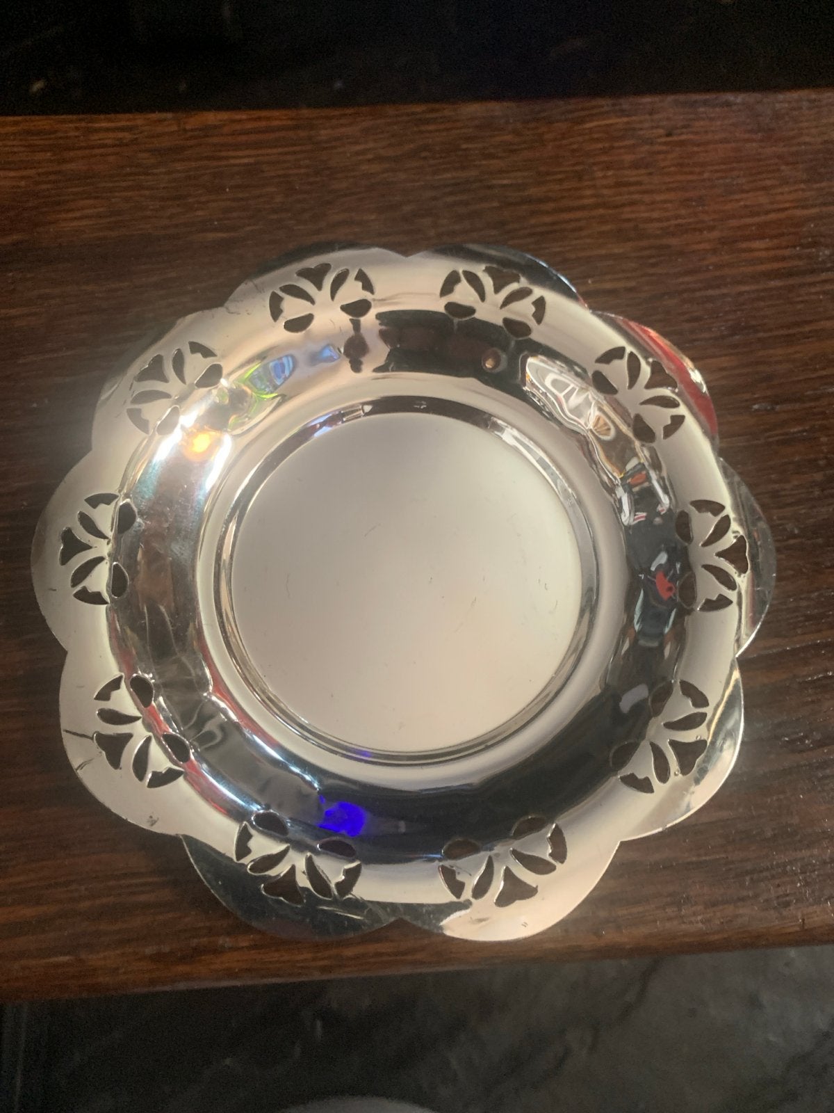 Decoratieve Zilveren Onderzetter met Uitgesneden Patroon, Antiek en Kunst, Antiek | Goud en Zilver, Ophalen of Verzenden, Zilver
