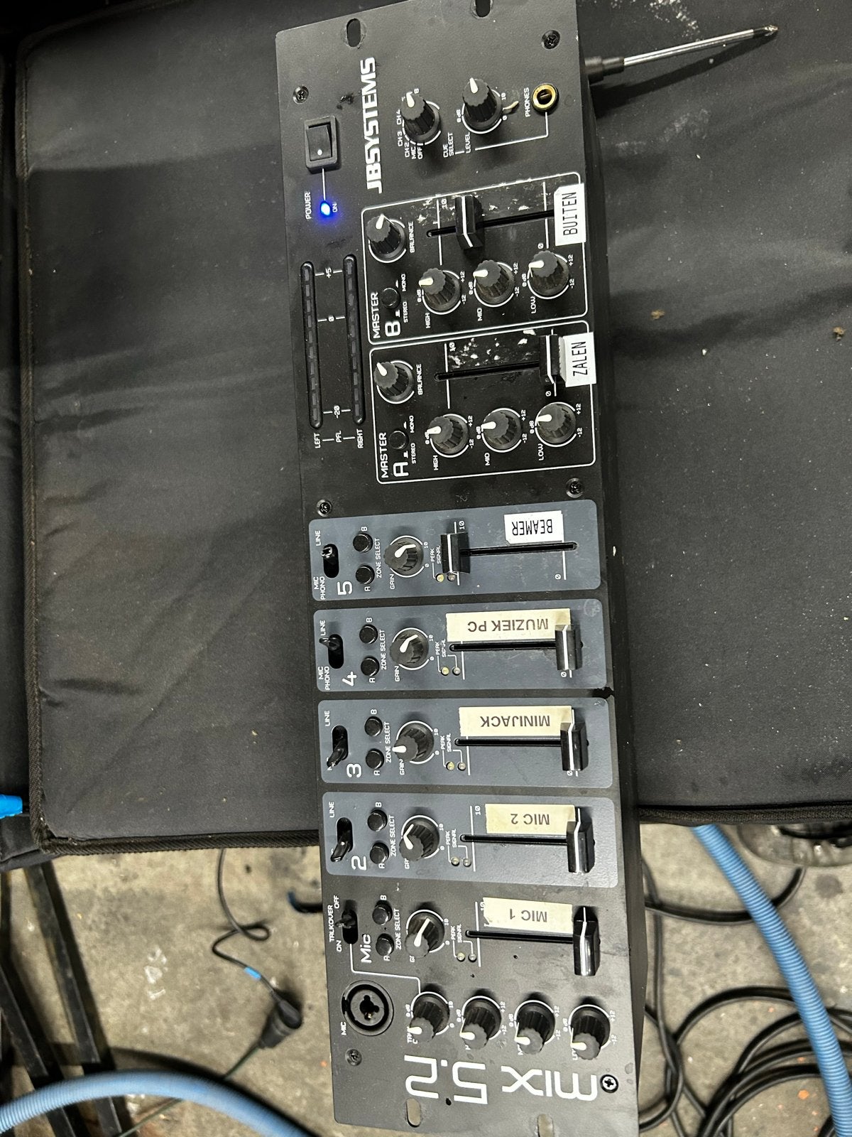 JB Systems MIX 5.2 5-kanaals 2-zone mixer, Muziek en Instrumenten, Mengpanelen, Ophalen of Verzenden, Gebruikt, 5 tot 10 kanalen