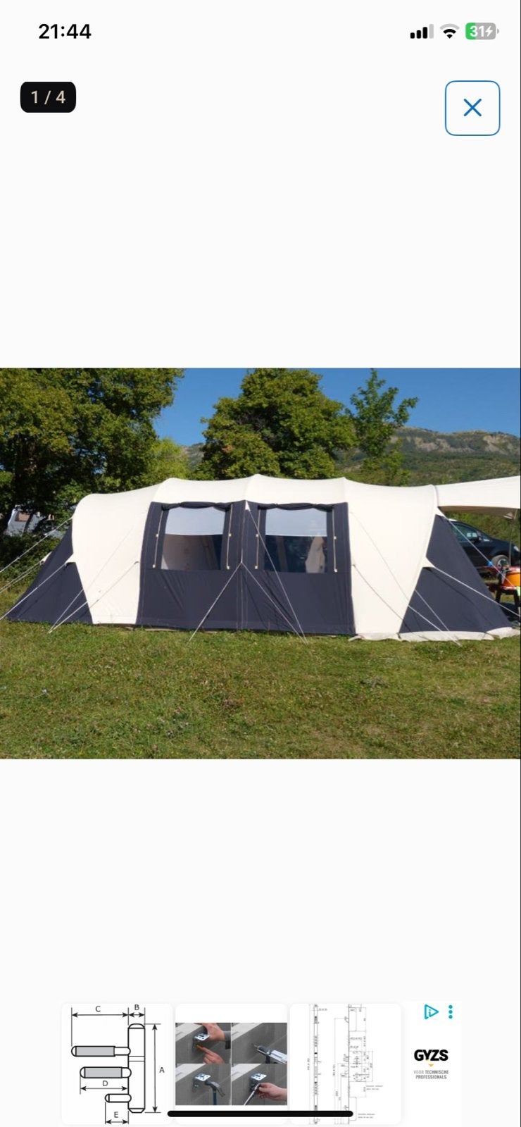 Obelink TC 6 persoons tent ,  3x gebruikt in prima staat, Ophalen, Gebruikt, Tot en met 6