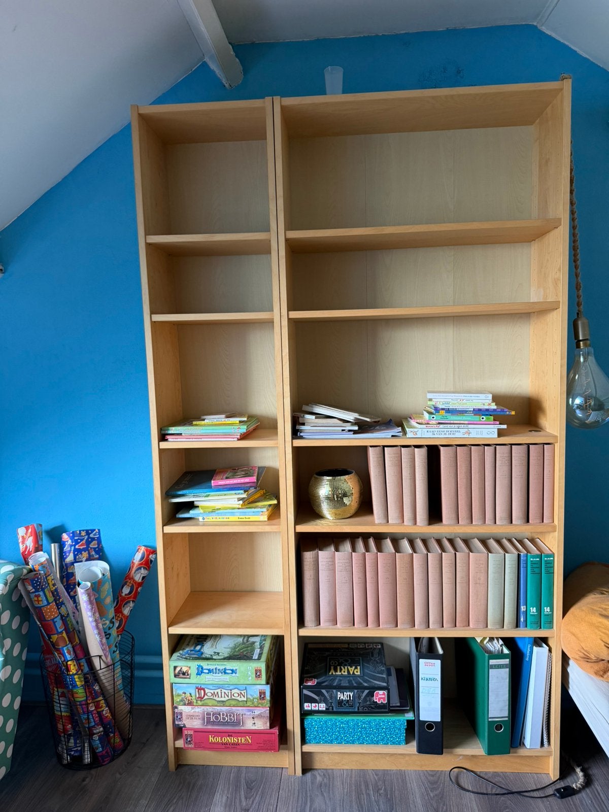 Ikea billy boekenkast in berkenpatroon, Huis en Inrichting, Ophalen, Met plank(en), 200 cm of meer, Zo goed als nieuw