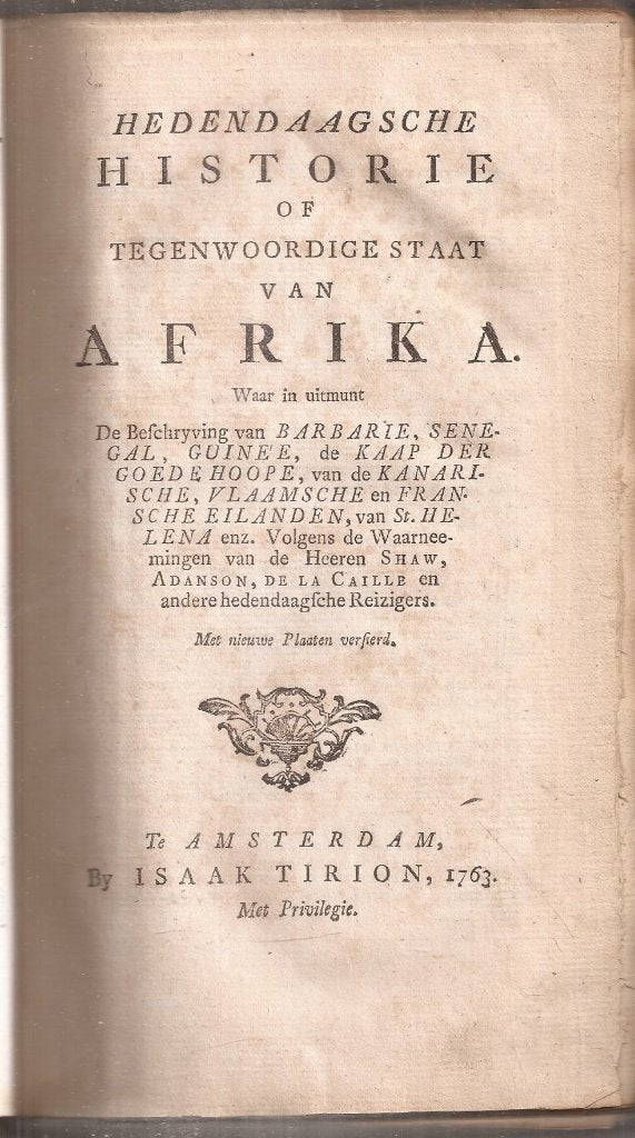 Hedendaagsche historie of tegenwoordige staat vn Afrika 1763, Ophalen of Verzenden