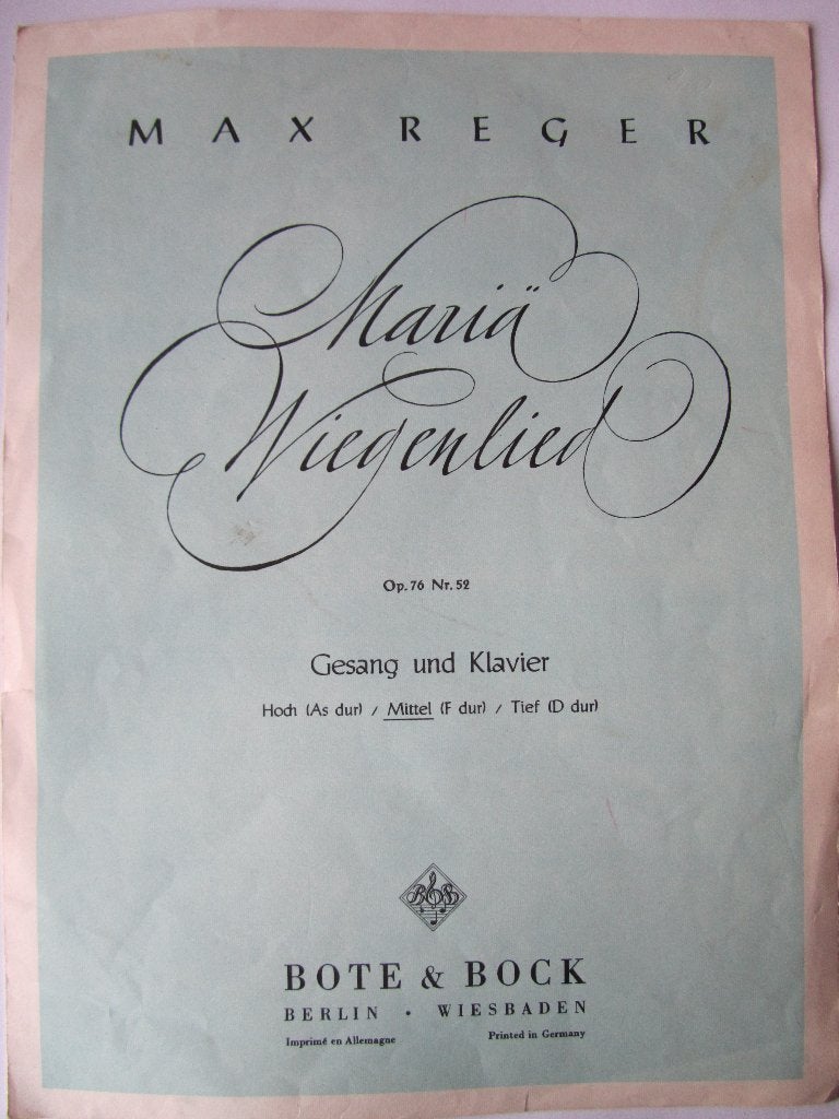 MARIA WIEGENLIED **Oude Bladmuziek uit 1940**, Ophalen of Verzenden, Gebruikt, Artiest of Componist, Overige genres