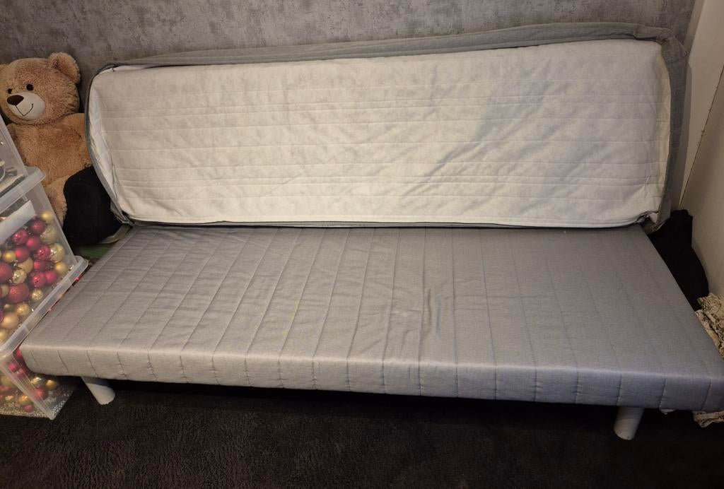 Ikea Beddinge slaapbank met hoes, Huis en Inrichting, Slaapkamer | Slaapbanken, Gebruikt, 140 cm, 200 cm, Tweepersoons, Grijs