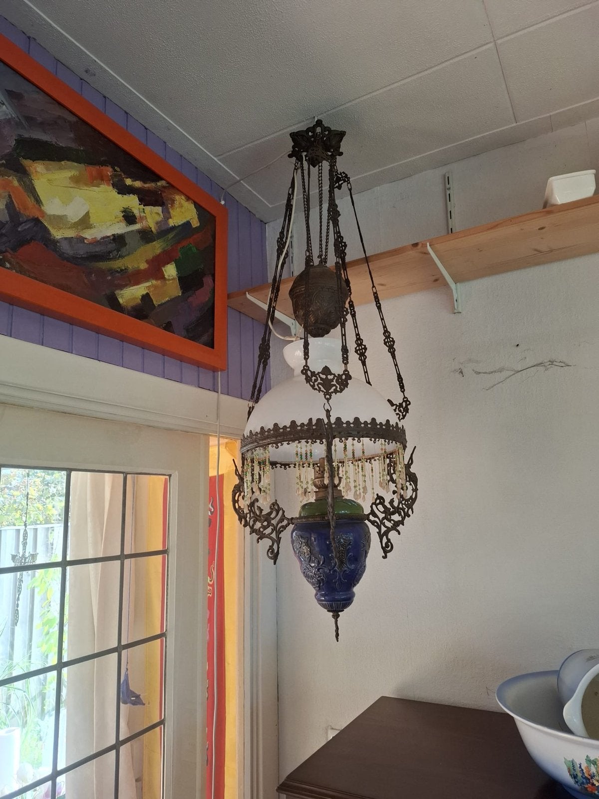 Diverse antieke/vintage hanglampen, Antiek en Kunst, Antiek | Lampen, Ophalen
