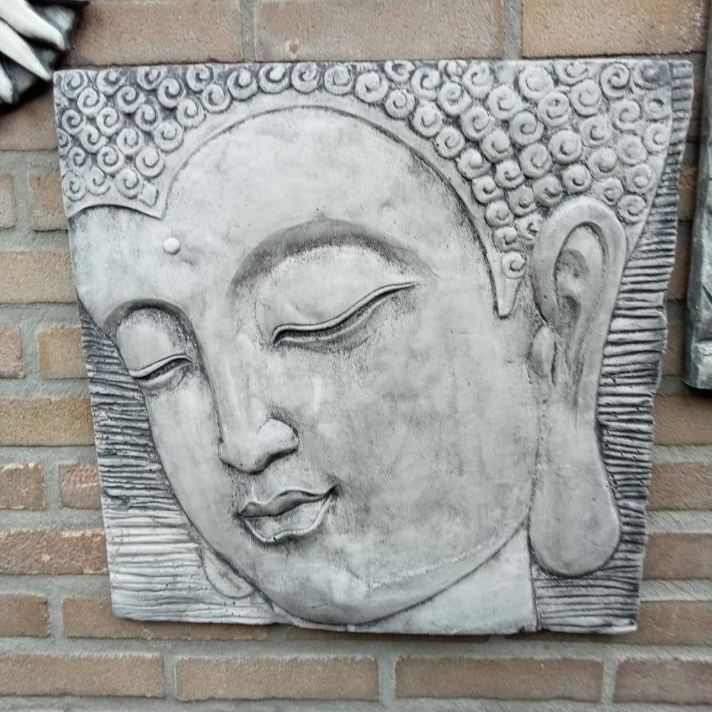 boeddha wand reliëf van beton, Ophalen, Gebruikt, Beton, Boeddhabeeld
