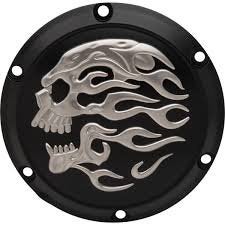 Derby cover 2004-2022 XL Sportster  zwart met skull, Motoren, Niet ingevuld, Niet ingevuld, Nieuw, Ophalen of Verzenden