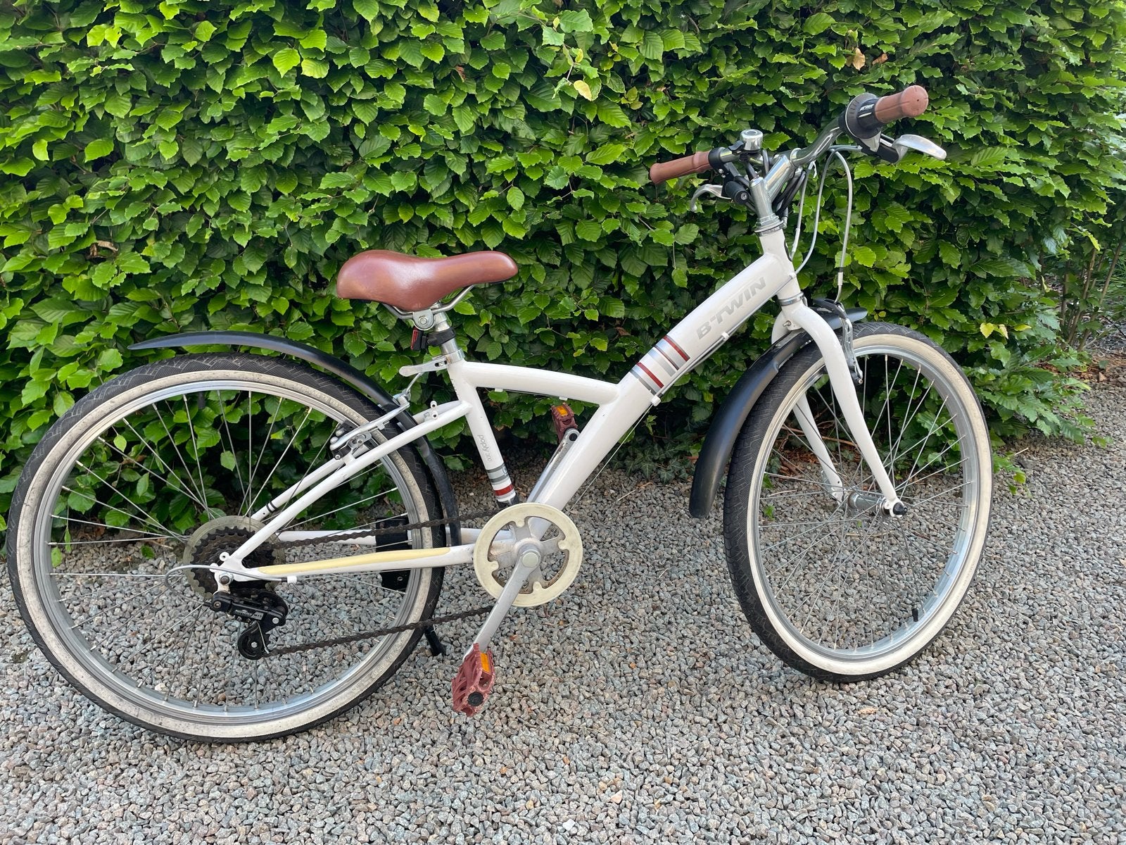 Btwin fiets, wit, 5 versnellingen, Ophalen, Gebruikt, Velgrem, 20 inch of meer