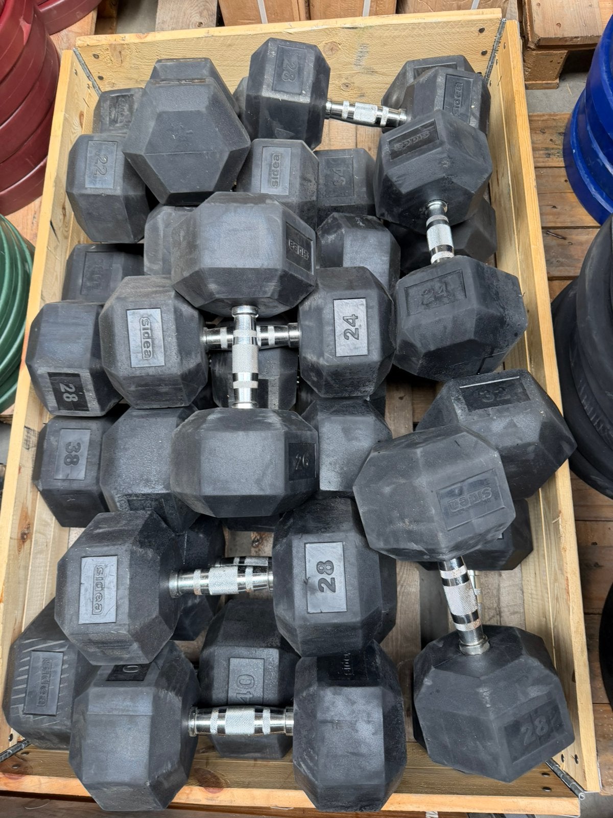 Sidea Hexa Dumbells 22kg t/m 40kg, Sport en Fitness, Ophalen, Gebruikt, Dumbbell