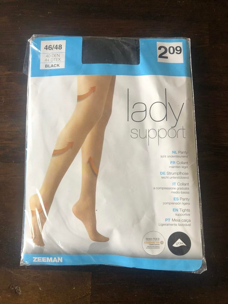 Nieuwe zwarte panty maat 46/48, Zwart, Nieuw, Ophalen of Verzenden, Maat 44/46 (L)
